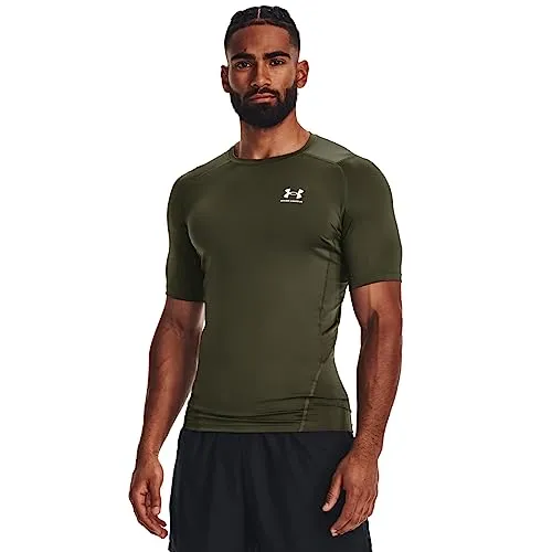 Under Armour HeatGear Armour Herren T-Shirt - Kaki - M - Herren-Shirts, kurzärmliges Sport-T-Shirt mit hervorragender Feuchtigkeitsregulierung für optimalen Komfort während des Trainings.