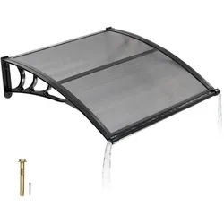 VEVOR Vordach für Haustür 965x1017 mm, Pultbogenvordach - Stylisches Vordach für die Haustür, schützt vor Regen, Schnee und Sonne. Mit einfacher Montage und stabiler ABS-Halterung. Ideal für Veranda und Terrasse – modernes Design trifft Funktionalität.