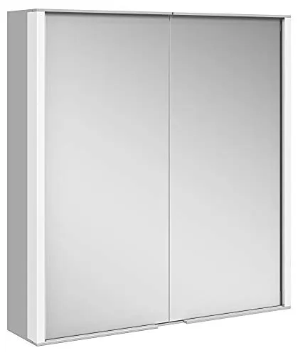 Keuco Royal Match Spiegelschrank 800x700 mm - Gewinner des German Design Awards - Spiegelschrank mit 2 Drehtüren aus Kristall-Doppelspiegel, stufenlos dimmbarer LED-Beleuchtung und großzügigem Stauraum. Ideal für modernes Badezimmer-Design.