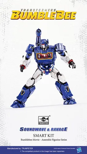 Hobby Boss Trumpeter 03112 Soundwave & Ravage SK05 Smart Kit - Action Figure Robot - Einfacher Modellbausatz ohne Klebstoff. Beinhaltet vorbemalte Figuren von Soundwave und Ravage. Ideal für Modellbau-Enthusiasten und Sammler. Abmessungen: Soundwave 105 x 65 x 130 mm, Ravage 84 x 40 x 43 mm.