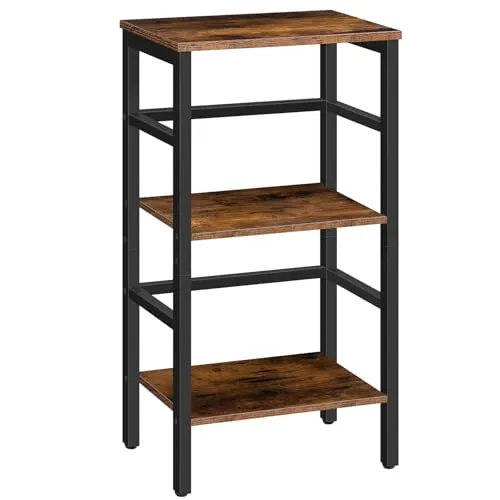 HOOBRO Leiterregal - Multifunktionales 3 Ebenen Bücherregal - Bücherregal im industriellen Stil mit stabilem Metallrahmen und 15 kg Tragfähigkeit pro Ebene. Ideal für Wohnzimmer, Schlafzimmer oder Balkon - platzsparend und vielseitig einsetzbar!