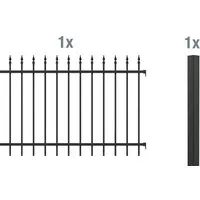ALBERTS Zaun-Anbauset Chaussee, Einbetonieren, 120 cm - Matt-Schwarz - Gartenzäune mit modernem Design, ideal für Sicherheit und Stil. Die hochwertige Kunststoffbeschichtung sorgt für Langlebigkeit und Witterungsbeständigkeit.