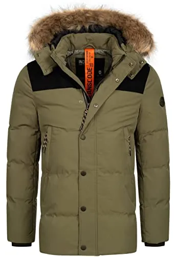 Indicode Winterjacke Hexyl braun L (52) - Funktionsjacke für die kalte Jahreszeit, ausgestattet mit einer praktischen Kapuze und Regular Fit für optimalen Tragekomfort.