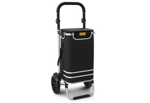 ELONEO Einkaufstrolley 3in1, klappbar mit HängFix - Praktischer ELONEO Einkaufstrolley für vielseitige Nutzung: als Einkaufswagen, Transportkarre oder Umhängetasche. Mit 56 Litern Stauraum und integriertem Kühltasche, leicht und platzsparend zusammenfaltbar.