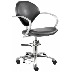 Comair 3070031 Bedienstuhl "Paris" C, schwarz - Eleganter Salonstuhl mit beweglicher Rückenlehne, 5-Fußkreuz und hydraulisch arretierbarer Pumpe für optimalen Komfort und Flexibilität.