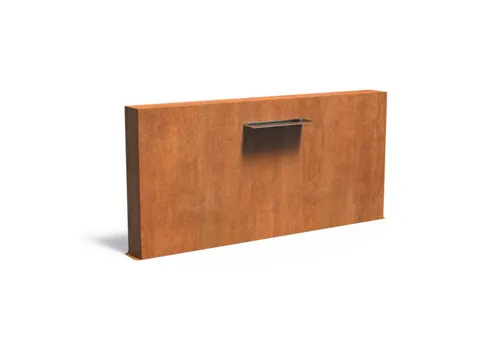 Adezz Freistehende Teichwand aus Corten-Stahl mit Wasserfall - Teichdekorationen: Robuste Cortenstahl-Wand mit integriertem Wasserfall und Pumpe, ideal für eine stimmungsvolle Gartengestaltung. Wetterfest und langlebig für jahrelangen Genuss.
