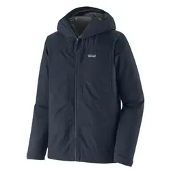 Patagonia Men Boulder Fork Rain Jacket Smolder Blue (XL) - Funktionsjacke, wasserdicht und atmungsaktiv mit H2No Performance Standard, ideal für Outdoor-Aktivitäten und umweltfreundlich aus Recyclingmaterialien hergestellt.
