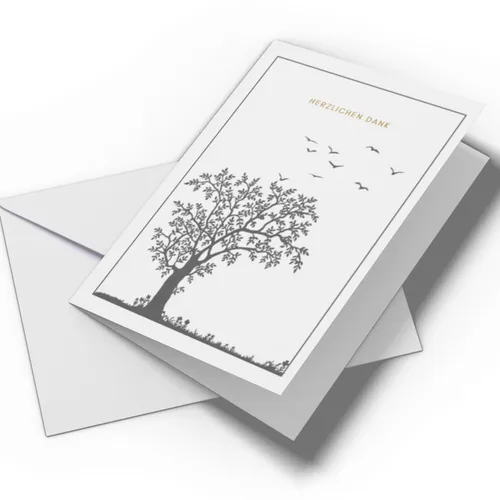 Briefzauber Beileidskarte Set 25x Trauerkarten Danksagung, Klappkarten mit Innentext & Umschläge