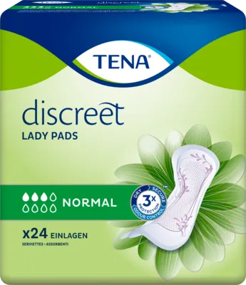 TENA LADY Discreet Inkontinenz Einlagen normal 24 St - Diskrete Einlagen für leichte bis mittlere Blasenschwäche. Bieten zuverlässigen Auslaufschutz und Geruchskontrolle, perfekt für ein aktives Leben. Praktisch einzeln verpackt.