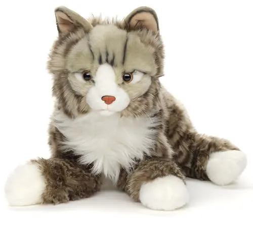 Uni-Toys Norwegische Waldkatze - 46 cm Plüsch-Katze - Weich- & Stoffpuppen, lebensechtes Design mit flauschigem Fell - ideal zum Spielen, Sammeln oder Verschenken.