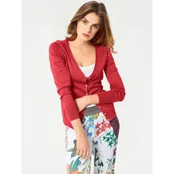 heine Strickjacke Feinstrickjacke rot 42