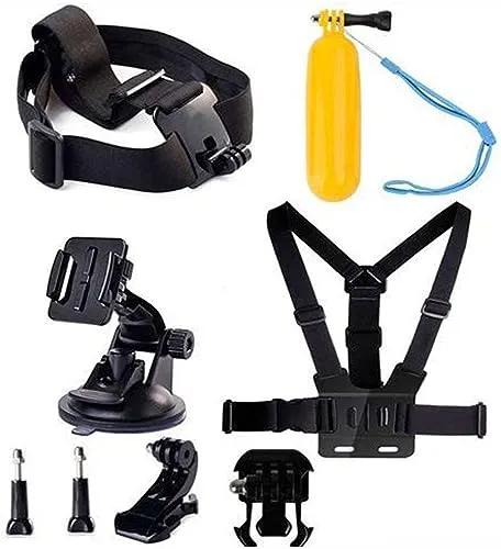 Navitech 8 Stück Action Kamera Zubehör Combo Kit - Kompatibel mit dem COOAU Action Cam HD 4K 20MP WiFi