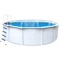 Steinbach Stahlwandpool Set Nuovo de Luxe II 012151 - 460 x 120 cm, robuster Pool in Weiß für bis zu 17.900 l Wasserinhalt, winterfest und ideal für die ganze Familie