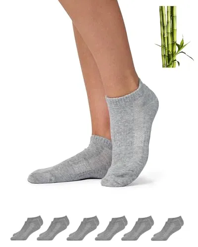 Snocks Premium Bambus Sneaker Socken - 6 Paar für Herren und Damen - Sportsocken aus atmungsaktivem Bambus, ideal gegen Schweißfüße. Perfekte Passform und Anti-Geruch für Sport und Alltag, GOTS-zertifiziert für nachhaltige Qualität.
