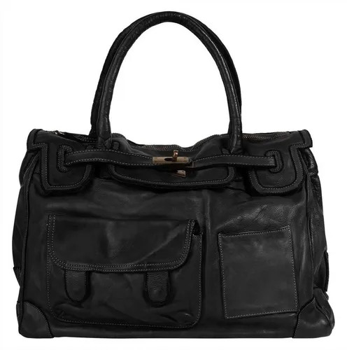 Shopper SAMANTHA LOOK - Elegante Damen Handtasche aus echtem Leder - Handtaschen aus 100% Rindleder, Made in Italy mit praktischem Drehverschluss und viel Stauraum für Ihre Einkäufe.
