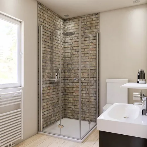 Breuer Duschrückwand Mauer-Optik Vintage Dekor 100 x 210 cm - Stylische Duschrückwand in Mauer-Optik, 100 x 210 cm, ideal für ein modernes Badezimmer mit vintage Flair und pflegeleichter Oberfläche.