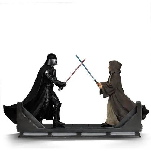Star Wars Deluxe Art Scale Statue 1/10 Darth Vader Vs Obi-Wan Kenobi (CCXP Exclusive 2025) 24 cm - Offiziell lizenzierte Resin-Statue im Maßstab 1/10, ca. 23,4 x 40,1 x 18,9 cm, inklusive Diorama-Base für Sammler und Fans von 'Star Wars'.