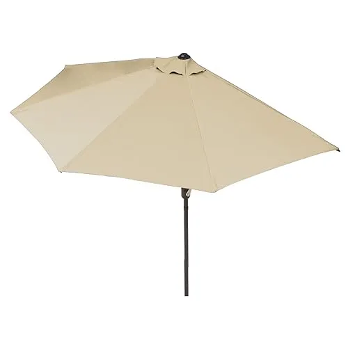 EASYmaxx Halbrunder Sonnenschirm 270x140 cm - Sonnenschirm für Balkon und Terrasse mit praktischer Handkurbel und UV-Schutz 40+, ideal für entspannte Stunden im Freien.