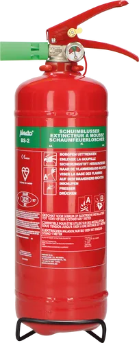 Alecto Schaum-Feuerlöscher BS, 2L - Rot/Weiß - Feuerlöscher für sichere Brandbekämpfung, 2L Inhalt, inklusive Aufhängung und mehrsprachiger Bedienungsanleitung - ideal für Zuhause oder Gewerbe.