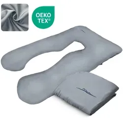 KomfortKissen Ersatzbezug, Grau, 100x150 cm - Notebook Schutzhüllen aus 100% antibakteriellem Bambus, schweißabsorbierend und temperaturregulierend für höchsten Komfort.