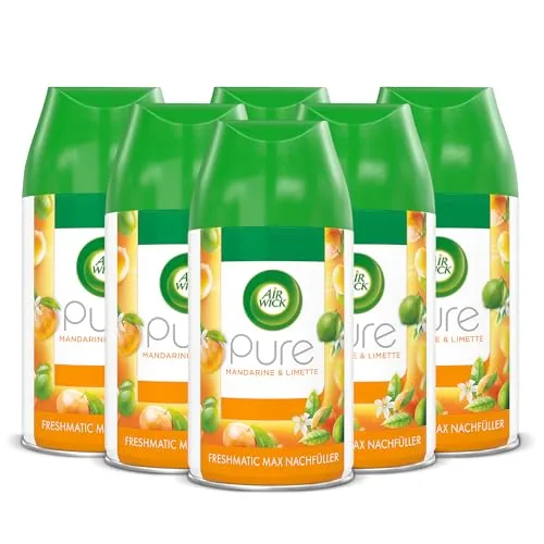 Air Wick Freshmatic Max Nachfüller – Pure Mandarine und Limette - Raumsprays mit erfrischendem Duft, der bis zu 70 Tage hält. Automatische Duftabgabe in drei Intensitäten, ideal zur Neutralisierung unangenehmer Gerüche.