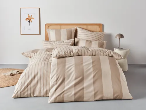 Otto Home Bettwäsche "Sari", beige, B/L: 135cm x 200cm, 1 Stk., 1 Stk., Linon, B/L: 80cm x 40cm, 2
