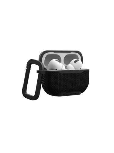 UAG Metropolis - Black Case für AirPods Pro 2 - Audio-Zubehör mit TPU + Stoffeinlage, robust und kompatibel mit MagSafe, erfüllt Militärstandards für Sturzsicherheit, ideal für aktiven Lebensstil.