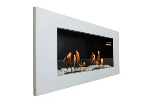 Kaminbau Mierzwa Gelkamin Ethanolkamin Aurora Luxus Royal Weiß Matt - Gel- & Ethanol-Kamine, umweltfreundlich und schornsteinlos, für ein echtes Feuer ohne Rauch und Asche – ideal für Wohnzimmer und Terrasse!