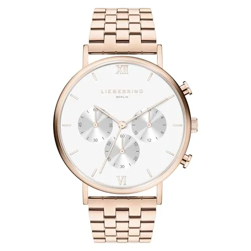 Liebeskind Berlin Damen Armbanduhr LT-0497-MC - Elegante Chronograph-Damenuhr in IP Roségold, mit kratzunempfindlichem Glas und wasserdicht bis 5 bar - ideal für stilbewusste Frauen.