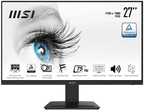 Monitorius MSI PRO MP273 27inch IPS FHD 75Hz 250cd/m2 5ms HDMI DP