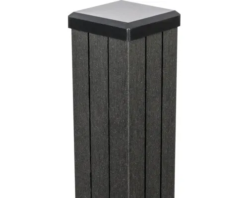 GroJaFertigzaun WPC-Torpfosten - Anthrazitgrau - Gartenzäune, langlebig und witterungsbeständig für einen eleganten Eingang.