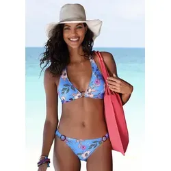 s.Oliver Bikini-Hose Maya mit Zierringen in Horn-Optik blau 36