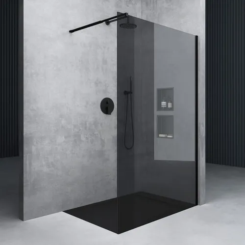 Mai & Mai Duschwand Bremen 90x200cm - Luxus Duschabtrennung in Schwarz mit 10mm ESG-Sicherheitsglas und NANO-Beschichtung für einfache Reinigung. Ideal für moderne Badezimmer, variable Montageabstände von 80-120cm.