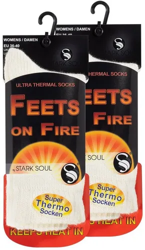 Stark Soul® Thermosocken FEETS on FIRE, extra warme Kuschelsocken, Wintersocken Damen, 2er Pack 2er-Pack