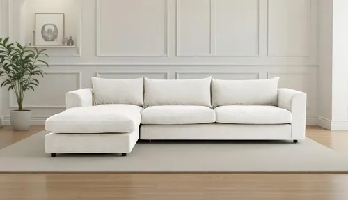 LeGer Home by Lena Gercke Ecksofa Avelina, Breite 297 cm, in Cord- und Chenille- Stoff, Rückenkissen mit Federn