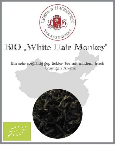 China Bio-Tee 'White Hair Monkey' VE: 1 kg sehr sorgfältig gepflückter Tee