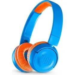JBL JR300BT Bluetooth-Kopfhörer für Kinder - Blau - Kopfhörer speziell für Kinder, mit sicherer Lautstärkebegrenzung unter 85 dB. Bis zu 12 Stunden Spielzeit, kabellos und leicht – ideal für kleine Musikfans!