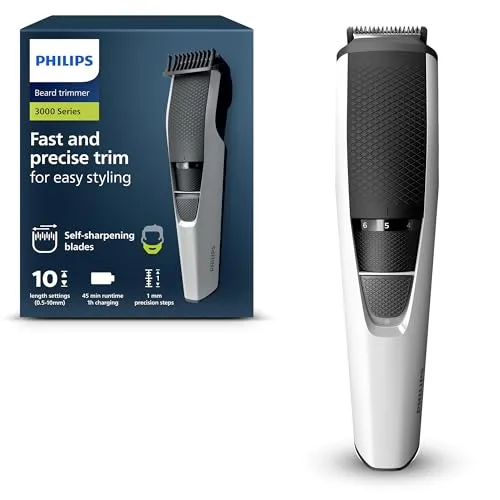 Philips Multigroom 3000 Series Rasierer - Lift Trim System mit 10 Positionen - Elektrische Rasierer mit innovativem Lift & Trim System für gleichmäßiges Trimmen. 10 Längeneinstellungen von 0,5 bis 10 mm für maximale Kontrolle und hautschonende Edelstahlklingen.