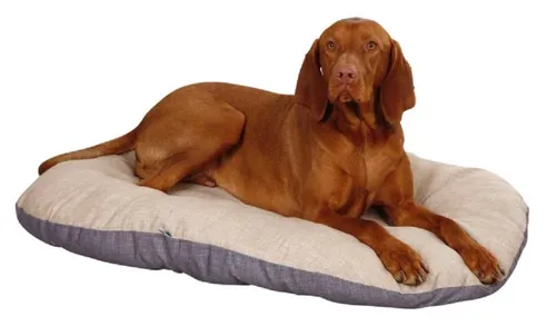 Kerbl Pet 80359 Liegekissen Loneta - 120 x 85 cm, braun grau, hochwertige Baumwoll-Polyester-Mischung, waschbar bei 30 °C für einfache Pflege