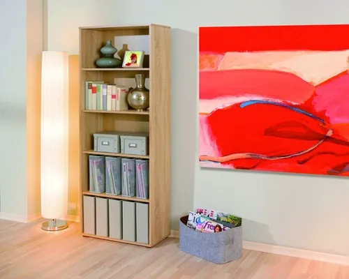 Inter Link Bücherregal Arco - 5 Fächer in Sonoma Eiche - Wohnen: Klassisches Bücherregal mit 5 Fächern, ideal zur optimalen Organisation Ihres Arbeitsplatzes und zur individuellen Einrichtung.