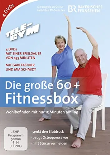 TELE-GYM Die große 60+ Fitnessbox [4 DVDs] - Fitness-Programm für Senioren, ideal für ein aktives Leben und Gesundheit im Alter.
