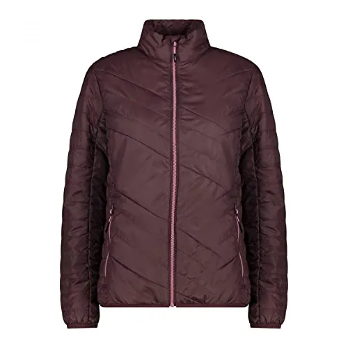 CMP Damen Outdoorjacke WOMAN JACKET 33Z5086 - Leichte und warme CMP Damenjacke mit fester Kapuze und hochschließendem Kragen. Ideal für Outdoor-Aktivitäten, bietet sie Komfort und praktische seitliche RV-Taschen.