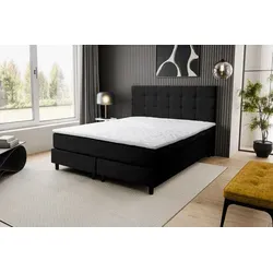 VENASI BOSS Boxspringbett 180x200 cm - Schwarz mit H3 Matratze - Erleben Sie höchsten Schlafkomfort mit dem VENASI BOSS Boxspringbett in Schwarz (180x200 cm). Die hochwertige H3-Matratze und der komfortable Topper sorgen für erholsame Nächte und stilvolles Design in Ihrem Schlafzimmer.