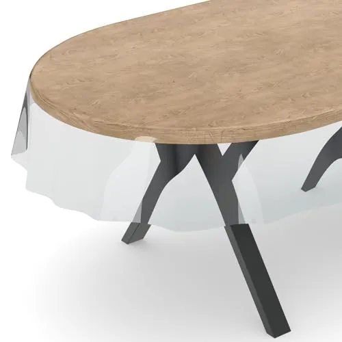 ANRO Transparente Tischdecke Marta - Oval 260x140cm - Elegante Schutzdecke aus robustem PVC (0,3mm) für Esstische, Gartentische oder im Wohnzimmer. Ideal zum Schutz der Tischoberfläche, ganz ohne das Design zu verdecken. Pflegeleicht und knickfrei geliefert!