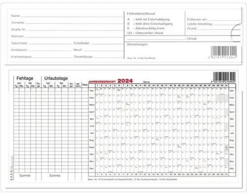 GÜSS Kalender Jahresplaner Personal-Planer A5 quer Kalendarium 2026 weiß