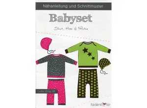 Fadenkäfer Schnitt "Babyset" – Nähmuster für Babys - Erstellen Sie süße Babykleidung mit dem Fadenkäfer Schnitt Babyset. Enthält 3 Modelle (Shirt, Hose, Mütze) in den Größen 50–98. Einfache Anleitung für Nähanfänger inklusive Online-Link für zusätzliche Hilfe!