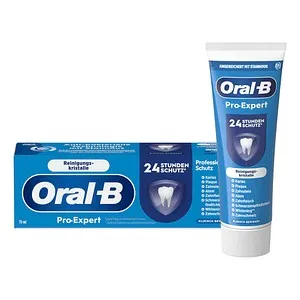 Oral-B Pro-Expert Zahnpasta 75ml - Professioneller Schutz - Zahnpasta mit antibakteriellem Zinn(II)-fluorid für 24 Stunden Schutz. Schützt vor Karies, Plaque und Zahnstein, ideal für Erwachsene und Jugendliche.