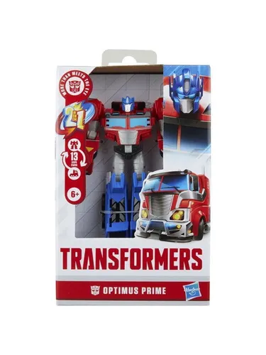 Transformers Core Prime Changers 13 cm - Optimus - 2-in-1 Transformers Prime Changers Optimus Prime, 13 cm große Actionfigur für kreatives Spielen. Wandelt sich in 13 Schritten vom Roboter zum Truck. Ideal für Kinder ab 6 Jahren, fördert Fantasie und Geschicklichkeit.