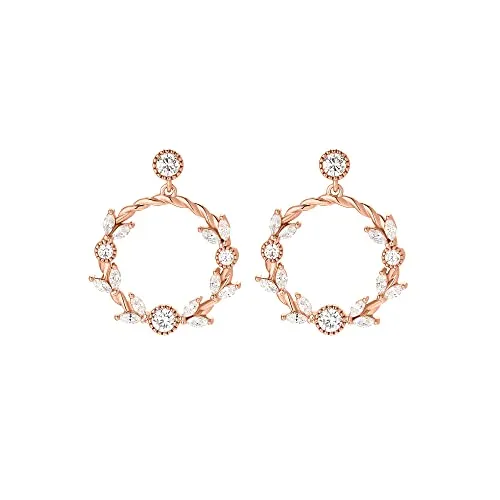 Heideman Ohrringe Sienja Damen aus Edelstahl rosegold farbend poliert Ohrstecker hängend für Frauen mit Stein weiss rose vergoldet