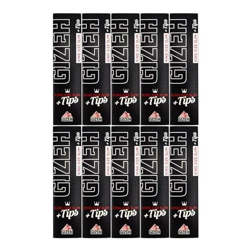Gizeh 10x Black King Size Slim Papers extra fine inkl. Filtertips perforiert (10x34/34) Magnetverschluss 19809